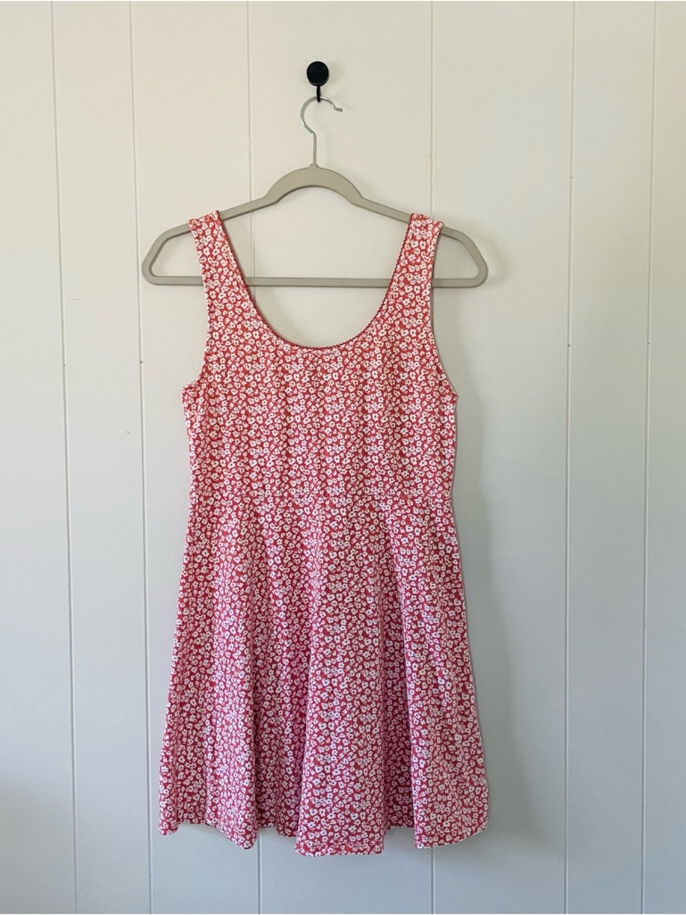 Forever 21 Pink Floral Scoop Neck Midi Dress